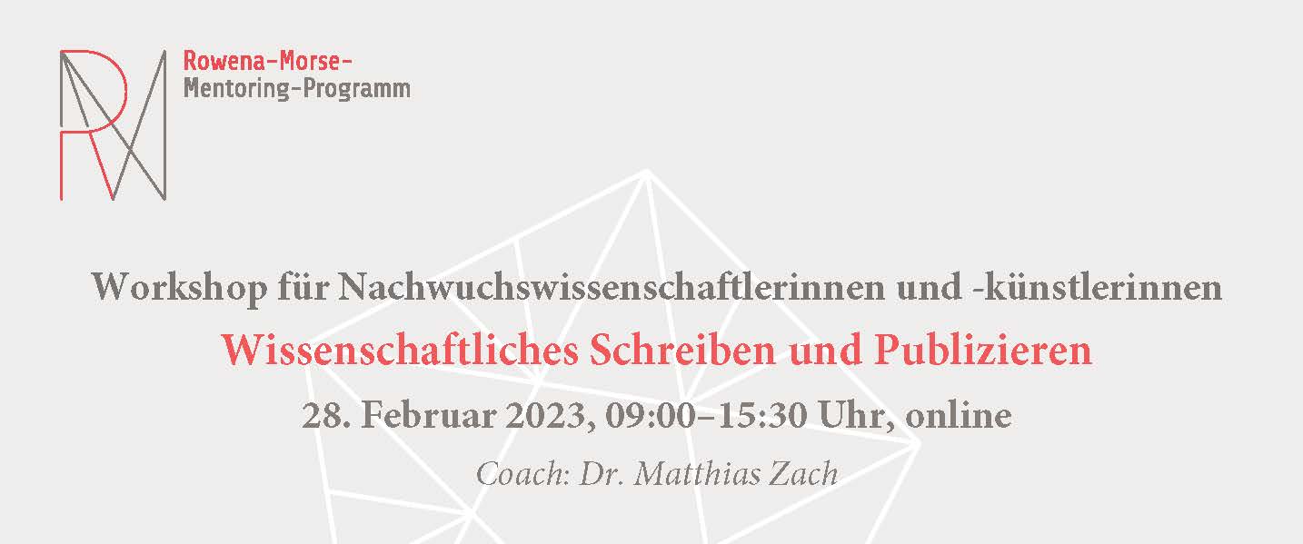 Workshop im RMMP: Wissenschaftliches Schreiben und Publizieren