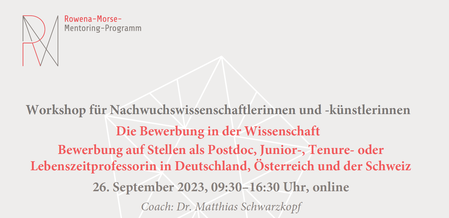 Workshop im RMMP: Die Bewerbung in der Wissenschaft