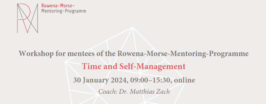Workshop for mentees of the RMMP: Time and Self-Management